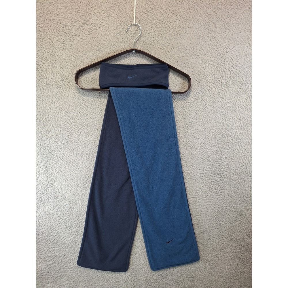 Nike Scarf and Headband Set Unisex Navy Blue Fleece Swoosh Logo Winter Sports